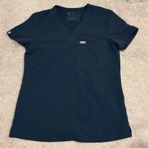 Figs XS Catarina One Pocket Blue-Gray  [Dark Harbour] Scrub Top PO 3019